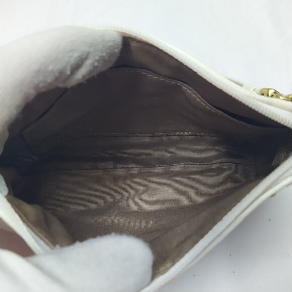 Coach Mini C Brown Canvas Leather Trim Studded Zipper Wristlet - Coin Wallet - Picture 9 of 14